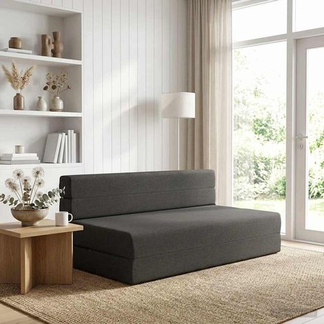 vidaXL Sofá Cama Plegable Gris oscuro 152 x 86,5 x 60 cm Tela (1/5)