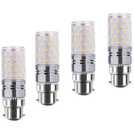 LED B22 de maïs Bulbs12W, 100W Incandescent équivalent, 1200lm, blanc chaud 3000K ampoules Chandelier, Bougie décorative Culot B22 (1/4)
