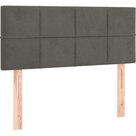 Testiera letto accessorio camera da letto mobili LED 100 x 5 x 78/88 cm tessuto in velluto grigio scuro TDL0201192