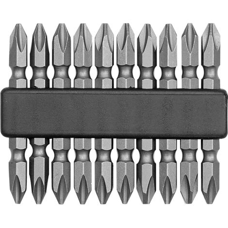 Coffret de 10 embouts de 6,3 mm (1/4"), double PH2 x 60 mm
