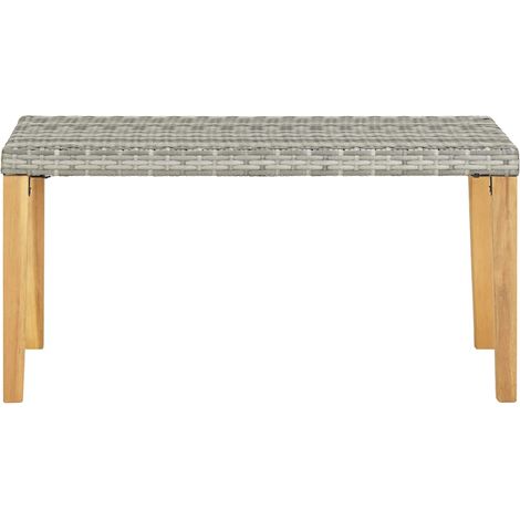 Maison Exclusive - Banc de jardin 120 cm Gris Résine tressée et bois d'acacia (1/5)
