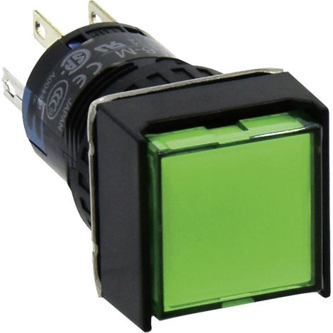 Idec AL6Q-A24P-G AL6Q-A24P-G Leuchtdrucktaster 250 V 1 A 2 x Ein/Ein rastend Grün  IP65 1 St.