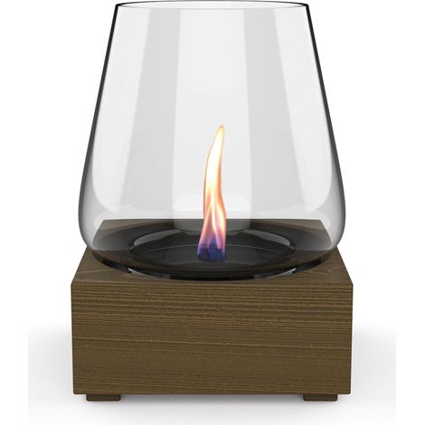 Lanterna Candela Poppy 17 Nero Oak da tavolo ricaricabile con liquido TenderFuel (1/2)