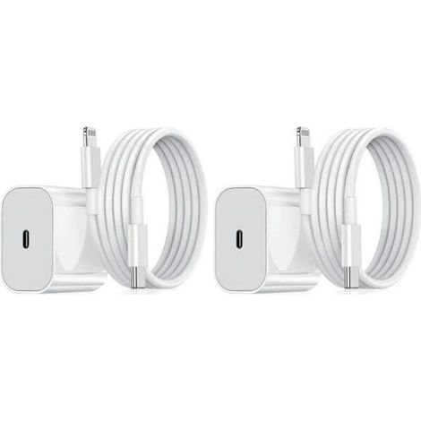 2 x 20-W-USB-C-Schnellladegeräte mit 1 m Lightning-Kabel, USB-C-Netzteil für iPhone 14/13/12/11, iPad Air (1/5)
