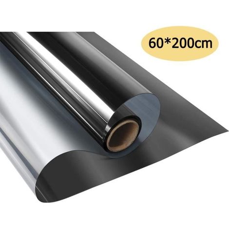 Film Miroir Fenêtre, 60 200cm sans Tain à Sens Unique Auto-Adhésif Protection de Solaire Anti 99% UV Anti Regard Noir (1/4)