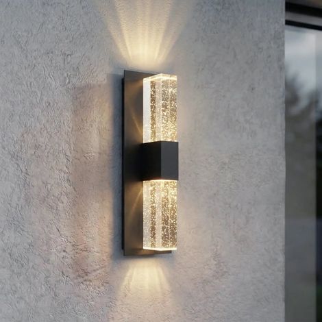 [GEBRAUCHT] B-Ware Lucande Außenleuchte Wandleuchte Led Lampe Anthrazit Transparent Aluminium Glas