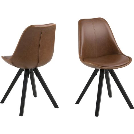 Lot de 2 chaises de salle Ă manger avec pieds en bois DONA (1/5)