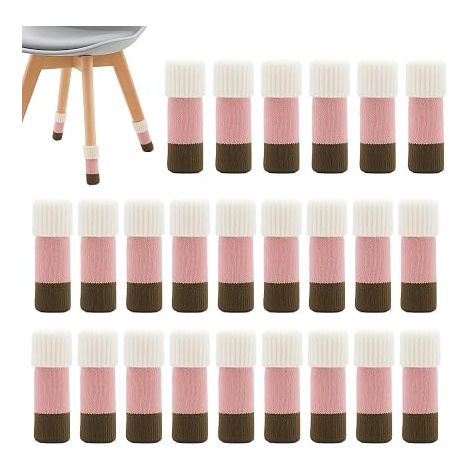 24pcs Protege Pied de Chaise, Chaussette Chaise pour Pieds de Chaise, Chaussettes de Chaise Mobilier en Feutre, Patins Antidérapant (1/5)
