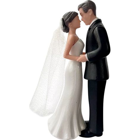 Figurine Couple De Mariage - Décoration Pour Gâteau De Mariage - Ornament Anniversaire Fiançailles Saint-Valentin - 11 x 5 cm - 1 Pièce (1/5)