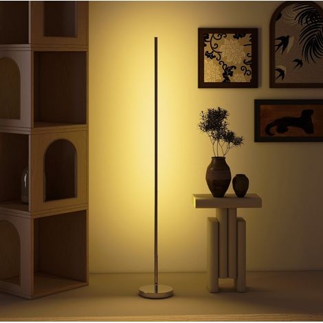 LED-Stehleuchte 20 x 20 x 150 cm dimmbar, Magnetfernbedienung, silber HAVRYA (1/4)