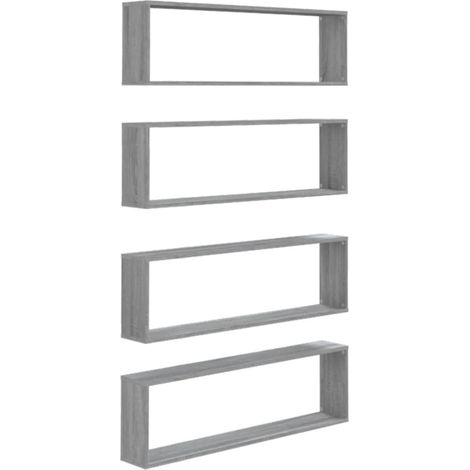 Maison Exclusive - Wandregale 4 Stk. Grau Sonoma 100x15x30 cm Hol