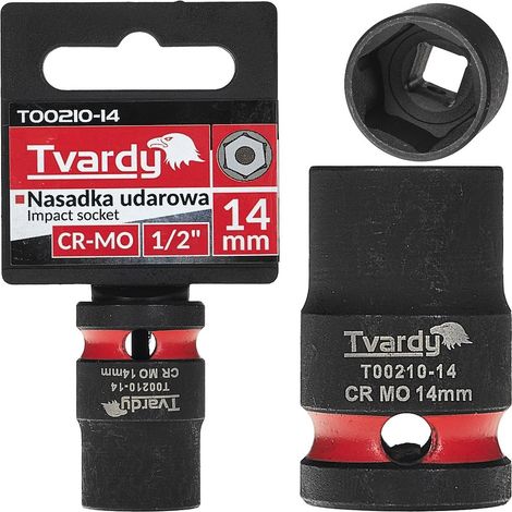 Vaso de impacto de 1/2" y 6 puntas, 14 mm, CR-MO (10/200) (1/4)