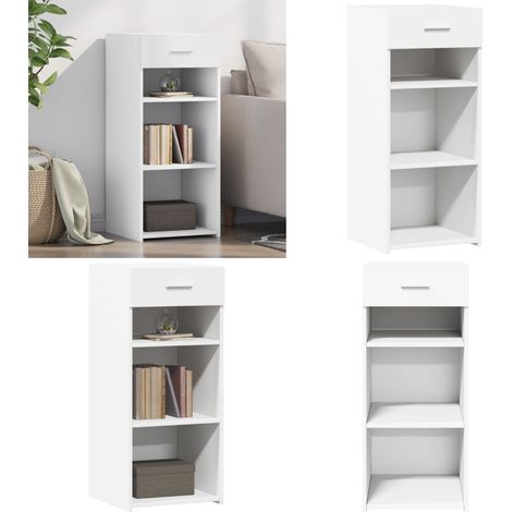 Buffet blanc 40x42,5x93 cm bois d'ingénierie - Buffet - Meuble De Rangement - Commode - Design Intemporel - Mobilier Blanc - Home & Living (1/5)