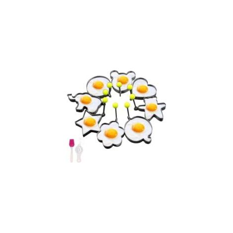 Este juego de moldes de acero inoxidable para huevos y panqueques es práctico, antiadherente y adecuado para preparar desayunos, tortillas, panqueques, etc., lo que lo convierte en una opción ideal. -