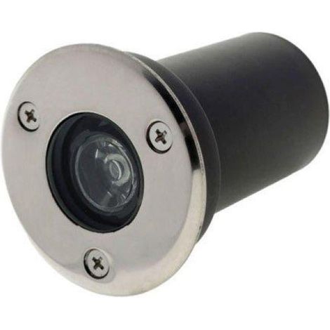 Silamp – Spot encastrable extérieur sol LED IP65 220V 1W 80 lumens – Faisceau 18° – Blanc chaud 2300K – Aluminium pour extérieur