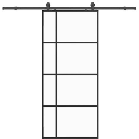 Maison Exclusive - Puerta corredera con set herrajes negro 90x205