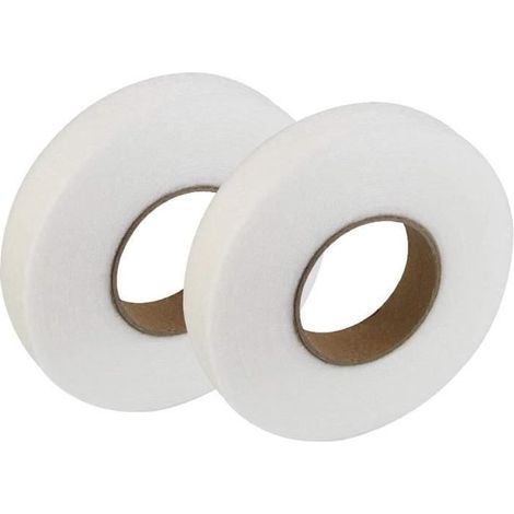 Bande d'Ourlet 70 Yards Bande Thermocollante Auto-Adhésif 64m20mm Ruban d'Ourlet pour Vetement Pantalon -2 Rouleaux -Jeans- Blanc (1/4)