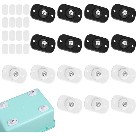 Juego de 16 mini patas esféricas autoadhesivas con ruedas giratorias de 360° para electrodomésticos de cocina, muebles y cajas de almacenamiento. (1/5)