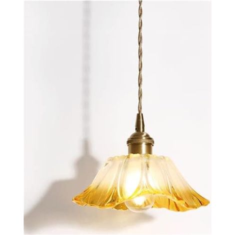 Lustre moderne en forme de feuille de - 1 lumière E27 - Plafonnier réglable en hauteur Compatible with salon, balcon, couloir (7,48 pouces) (1/5)