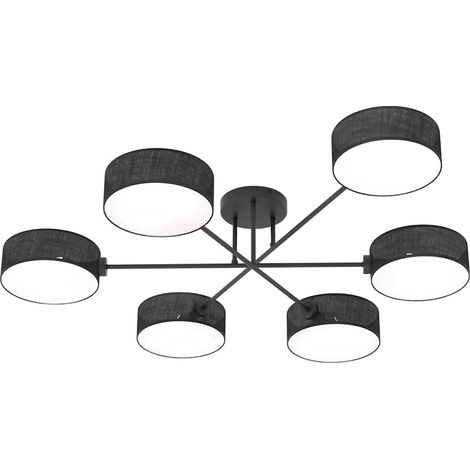 Plafoniera moderna nera 6xE14 10W paralumi MAGA Emibig (1/5)