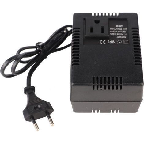 300W AC 220V to 110V Voltage Converter – EU Plug Adapter – Heat Resistant – Compact and Lightweight for Travel (1/4)