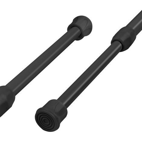 Tringle Rideau Extensible, 2 Pièces Tringle à Rideau Flexible et Réglable, S'étend et Se Rétracte Sans Perçage, pour Les Fenêtres, Armoires, Penderies, Douches, Blanc, 30-50cm (Noir) (1/5)