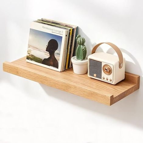 Oak Wood Wall Shelves Floating Home Living Room Children's Bedroom Bathroom Office Kitchen Natural