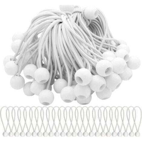Pack of 50 Elastic Tensioner Bungee Cords with Balls Elastic Bungee Cords Elastic Balls for Marquees, Tents, Banners and Tarpaulins,INHHUB (1/4)