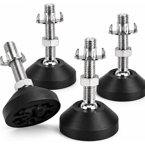 Lot de 4 pieds réglables M10 x 45 mm - Vis de réglage - Pied de meuble - Inclinaison maximale de 20 ° (4PCS M10 x 45mm x Ø 40mm) (1/5)