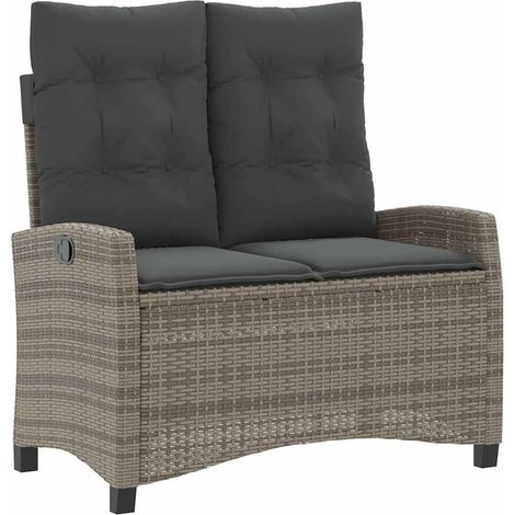 Maison Exclusive - Panca Reclinabile da Giardino con Cuscini Grigia in Polyrattan