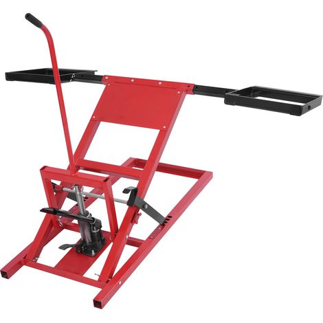 Cric lève Tracteur Tondeuse à Gazon Charge 227 KG, Dispositif de Levage à Rayon de Braquage Nul Hauteur Largeur Réglables Pliage à Plat, pour Entretien et Réparation (1/5)