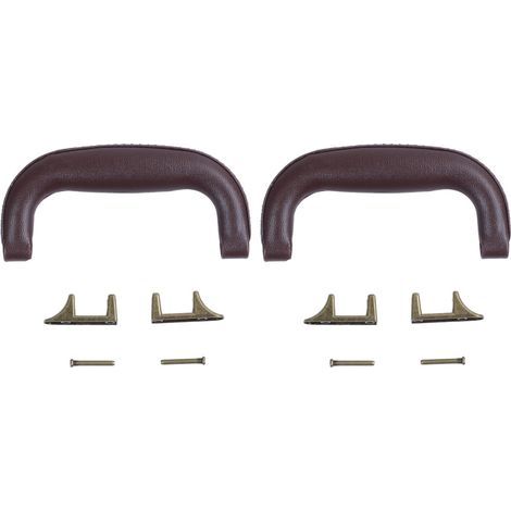 2X Poignée de Caisse de Chariot de Boîte à Outils de Bagage de Boîte à Instruments de Musique de Guitare En Cuir Marron (1/2)