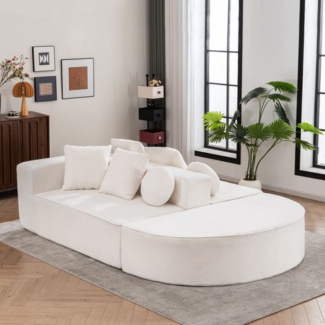 Divano senza ossa completamente compresso, soggiorno / camera da letto con divano cloud segmentato, divano modulare moderno, senza montaggio, confortevole, in tessuto chenille amico della pelle (1/5)