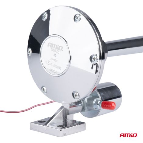Klaxon de fanfare chromé 640 mm 12V 24V amio-04076 (1/2)
