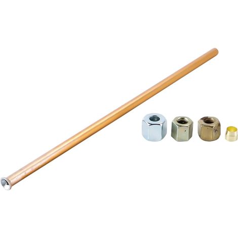 Tuyau d'échappement de compresseur d'air de 20 cm, tuyau en cuivre revêtu d'aluminium, pièce de rechange flexible de 6 mm de diamètre avec connecteurs plats et évasés (1/5)
