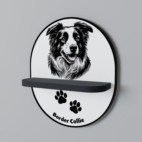 BORDER COLLIE Mensola ovale nera (1/5)