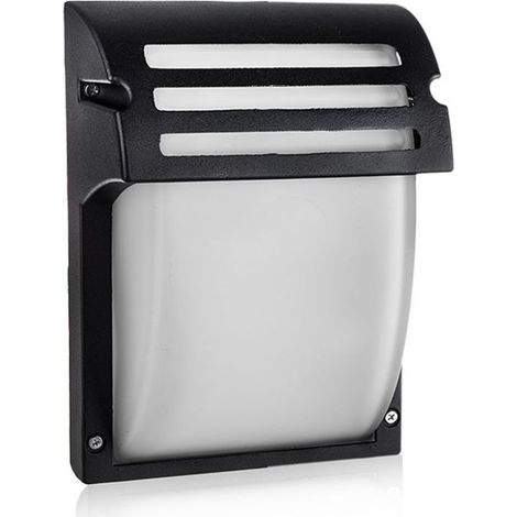 V-TAC VT-754 Portalampada lampada led da muro design moderno da parete IP44 vetro e allumini nero 1xE27 sku 7076 (1/10)