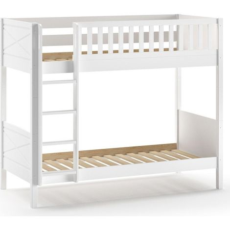 Lit Double Superposé Enfant "Scott" 90x200cm Blanc (1/4)
