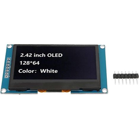 Module d'affichage de 2,42 pouces avec diode électroluminescente organique, interface série SPI, circuit intégré de commande SSD1309 pour projets DIY (MRA091A) (1/4)