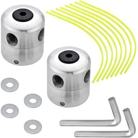 2 Sets Rasenmäherkopf-Zubehör, Aluminium-Freischneiderkopf, Freischneider-Schneidkopf, für Rasenmäher, Trimmer, Gärten, Rasenflächen, Terrassen