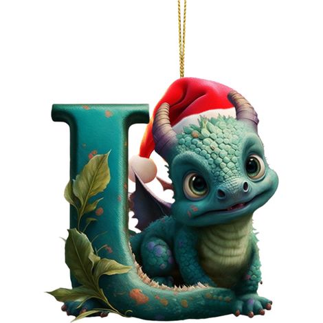 Pendentif Acrylique Dinosaure - Décoration Arbre De Noël Plate - Pour Maison Et Sapin - Lot De 1 (1/2)