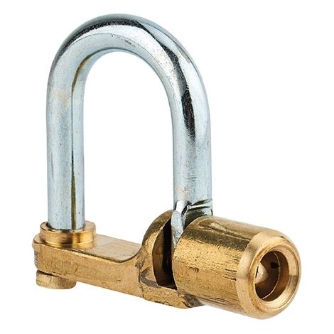 Lucchetto 329 per chiave triangolare base dritta 5mm, arco acciaio, da esterno - contatori, quadri, VVF, pompieri, manutenzione - THIRARD