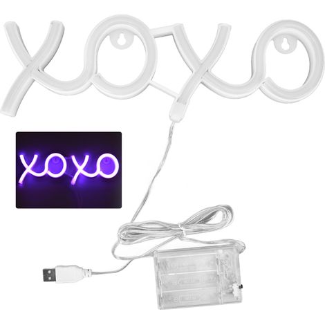 veilleuse-Plafonnier Néon LED Décoratif IP45 pour Bar/Pub/Magasin/Garage/Party – Lumière Violette – Matière ABS/PC – Alimentation USB/Batterie (incl. Cable 2m) – Dimensions 30.5x9cm (1/5)