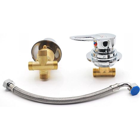 1 Robinet De Douche 3 Voies En Laiton Chromé Avec Céramique Pour Salle De Bain (1/5)