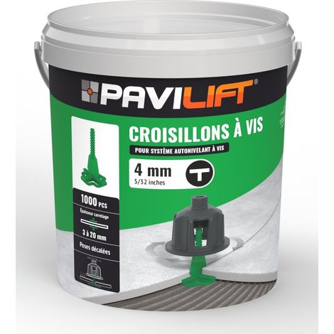 1000 Croisillons en "T" Autonivelant de 4mm (carreaux de 3 à 20mm) PAVILIFT (1/5)