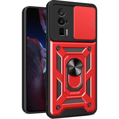 Funda protectora para Xiaomi Poco F5 Pro, CamShield Slide, roja. (1/5)