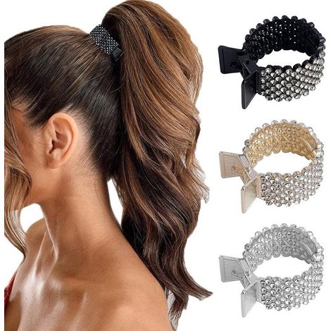 Pince à cheveux coréenne en métal, perles de cristal, strass, style princesse, vente en gros (1/5)