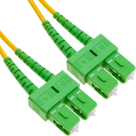 BeMatik - Câble á fibre optique SC/APC á SC/APC duplex monomode 9/125 de 15 m OS2 (1/3)