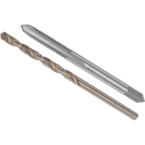 Taraud et Perceuse Mèche Ensemble, M4 x 0,75 Taraud Filetage 3,2 mm Perceuse Diamètre, Métrique Machine Vis Taraud-pour Filetage Tapotement Réparation, 1-Ensemble (1/5)