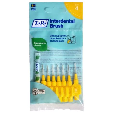 Cepillos interdentales de 0,7 mm amarillos TePe Original, 8 unidades (1/4)